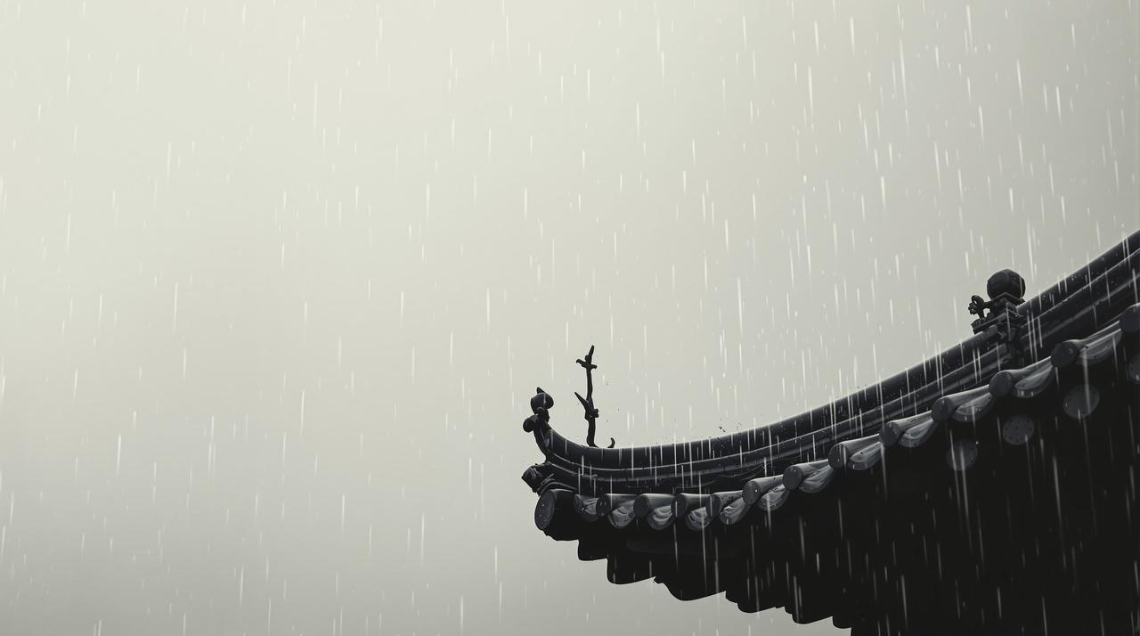瓦片上的雨